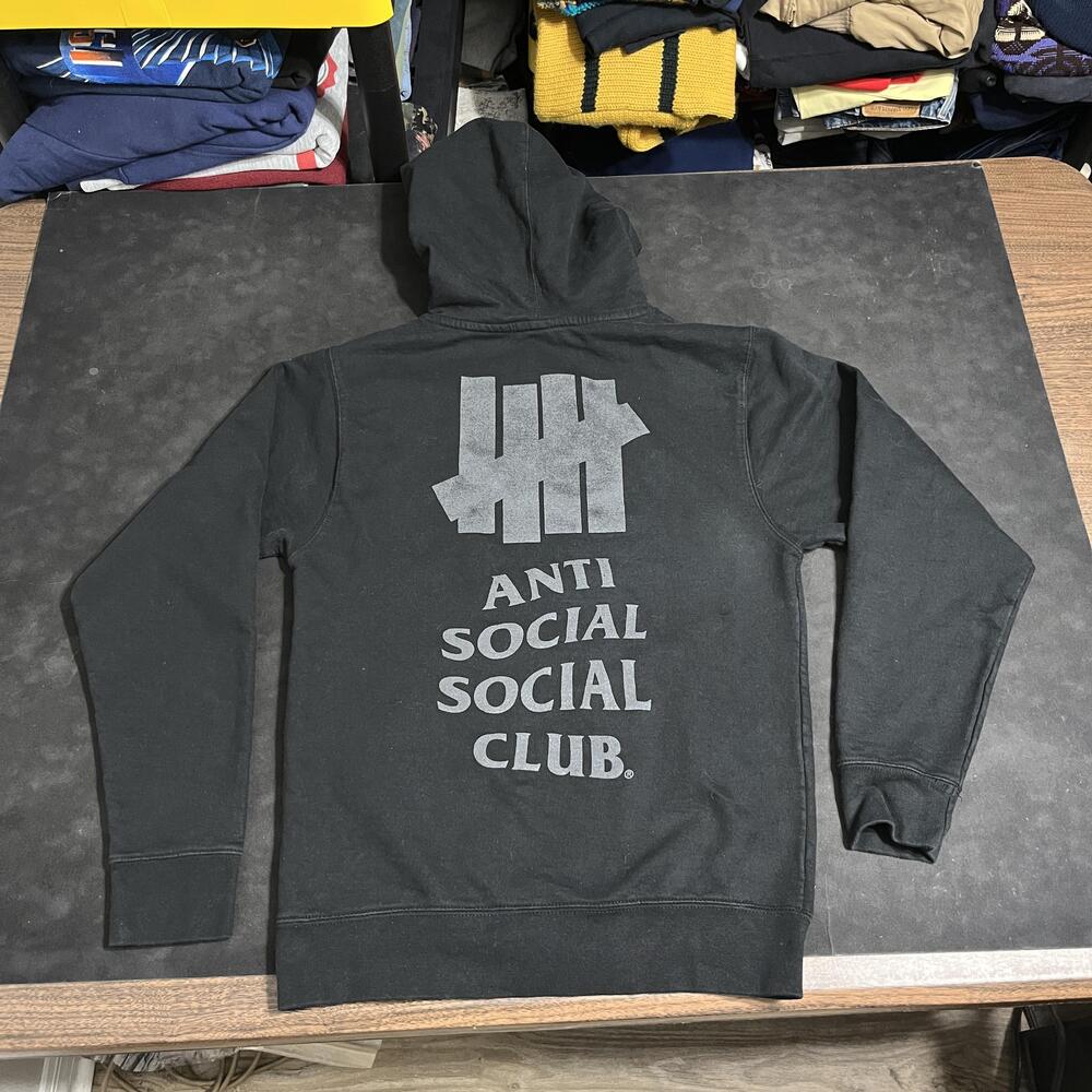 Undefeated Hoodie Anti Social Social Club Men XS Black 3M Reflective Fleece